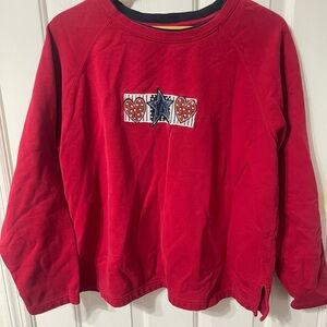 Karen Scott Red Country Hearts XL Vintage Sweater Sweatshirt Pullover